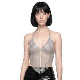 Lovesect Chain Bikini Top Silver