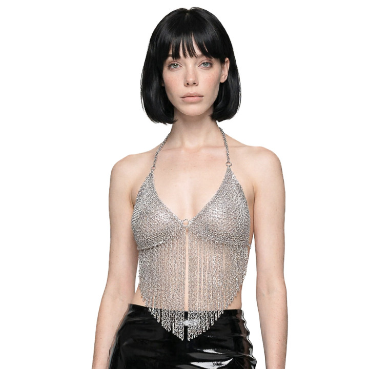 Lovesect Chain Bikini Top Silver