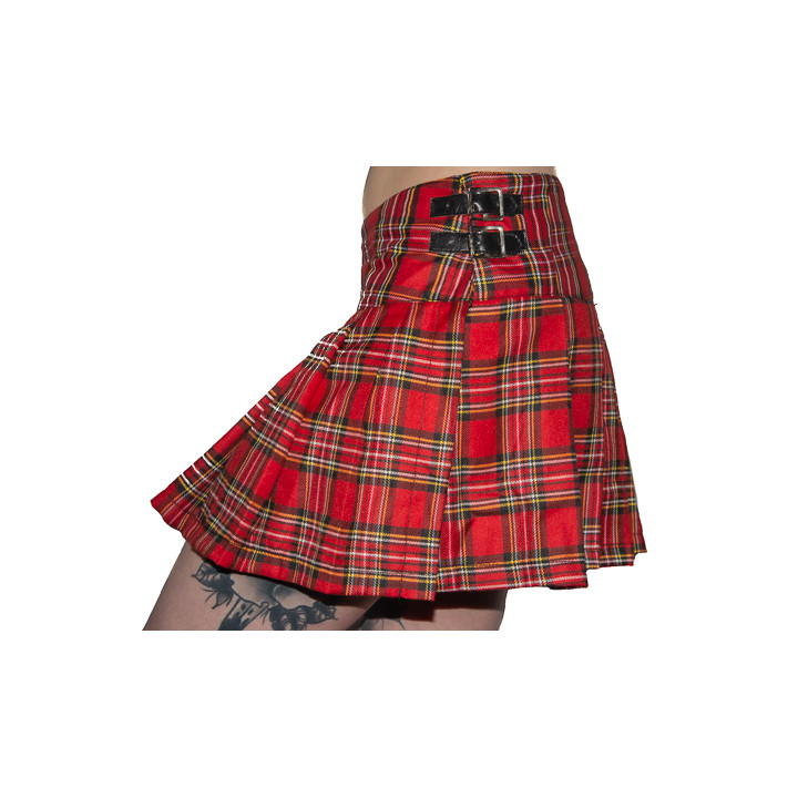 Black Pistol Buckle Mini Tartan Red-Green