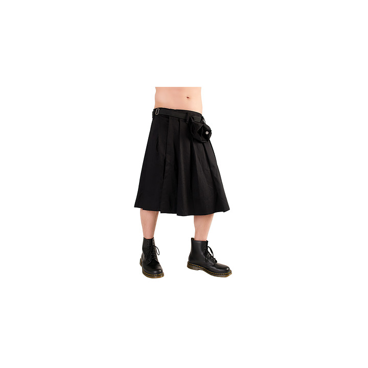 Black Pistol Short Kilt Denim Black