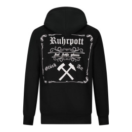 Mode Wichtig Zip Hoodie RUHRPOTT Auf Kohle geboren Black