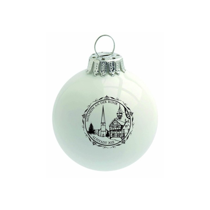 Christbaumkugel Mülheim Altstadt Glaskugel White