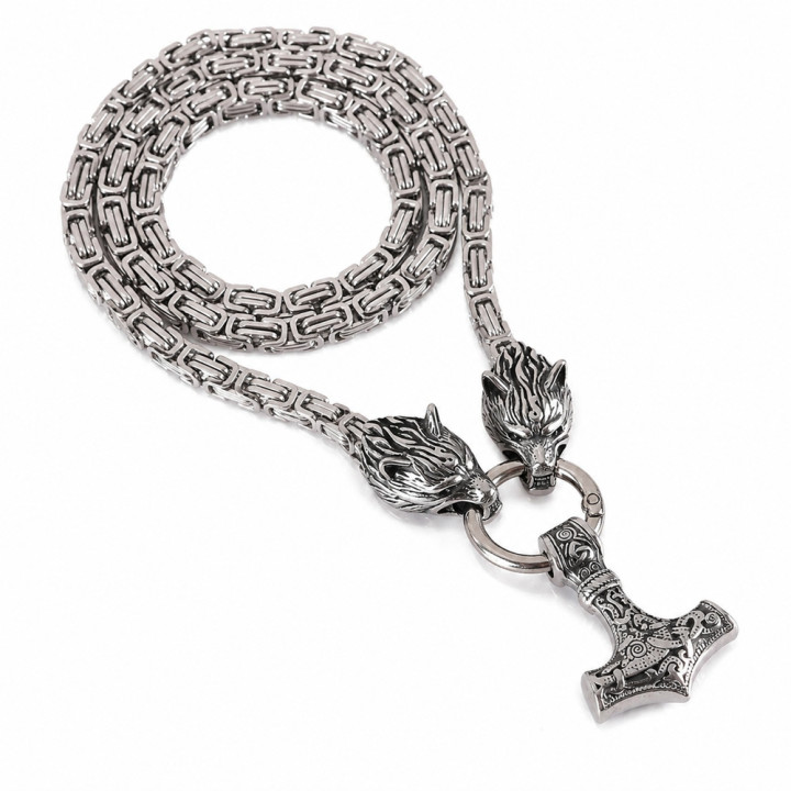 Black Pistol Necklace Viking Stainless Steel