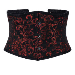 Aderlass Waist Corset Brocade Black-Red