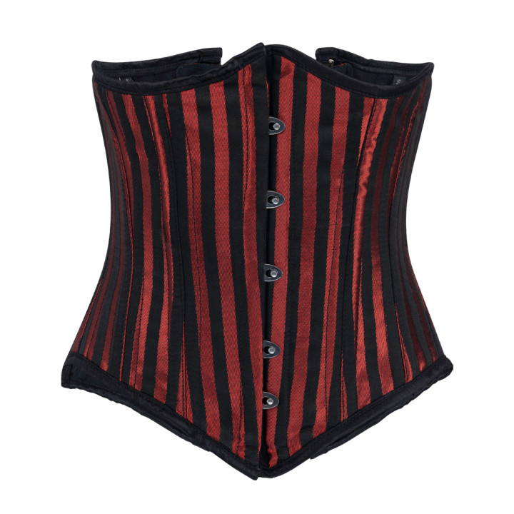 Aderlass Underbust Corset Brocade Stripe Black-Red