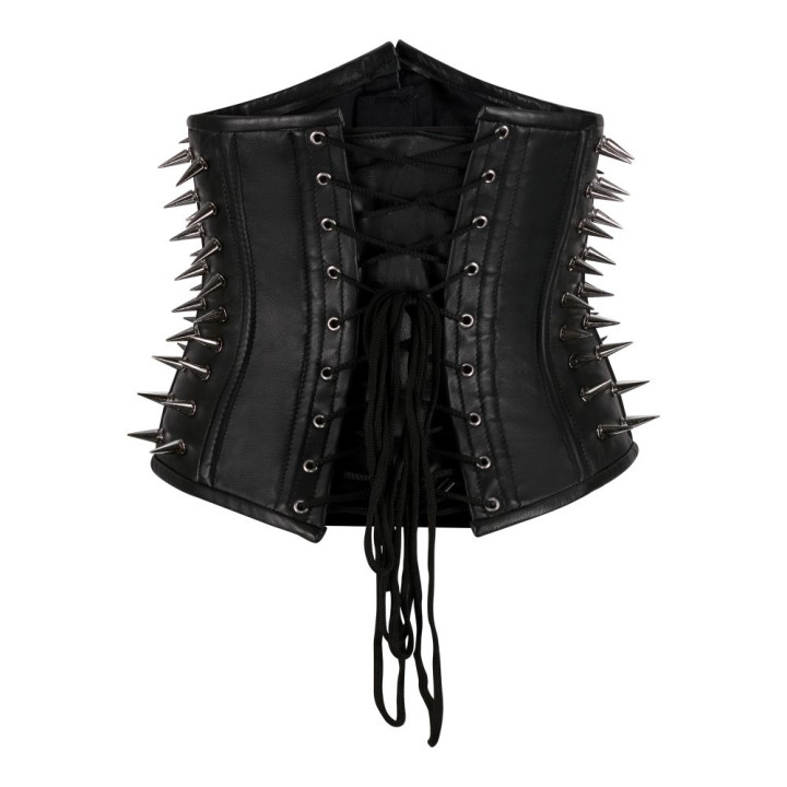 Aderlass Underbust Corset Spike Leather Black